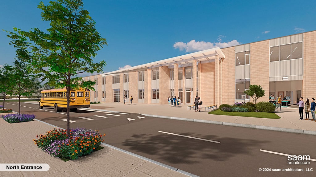 Pilgrim HS_North Entrance_caption